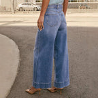 Washed Wide-Leg Denim