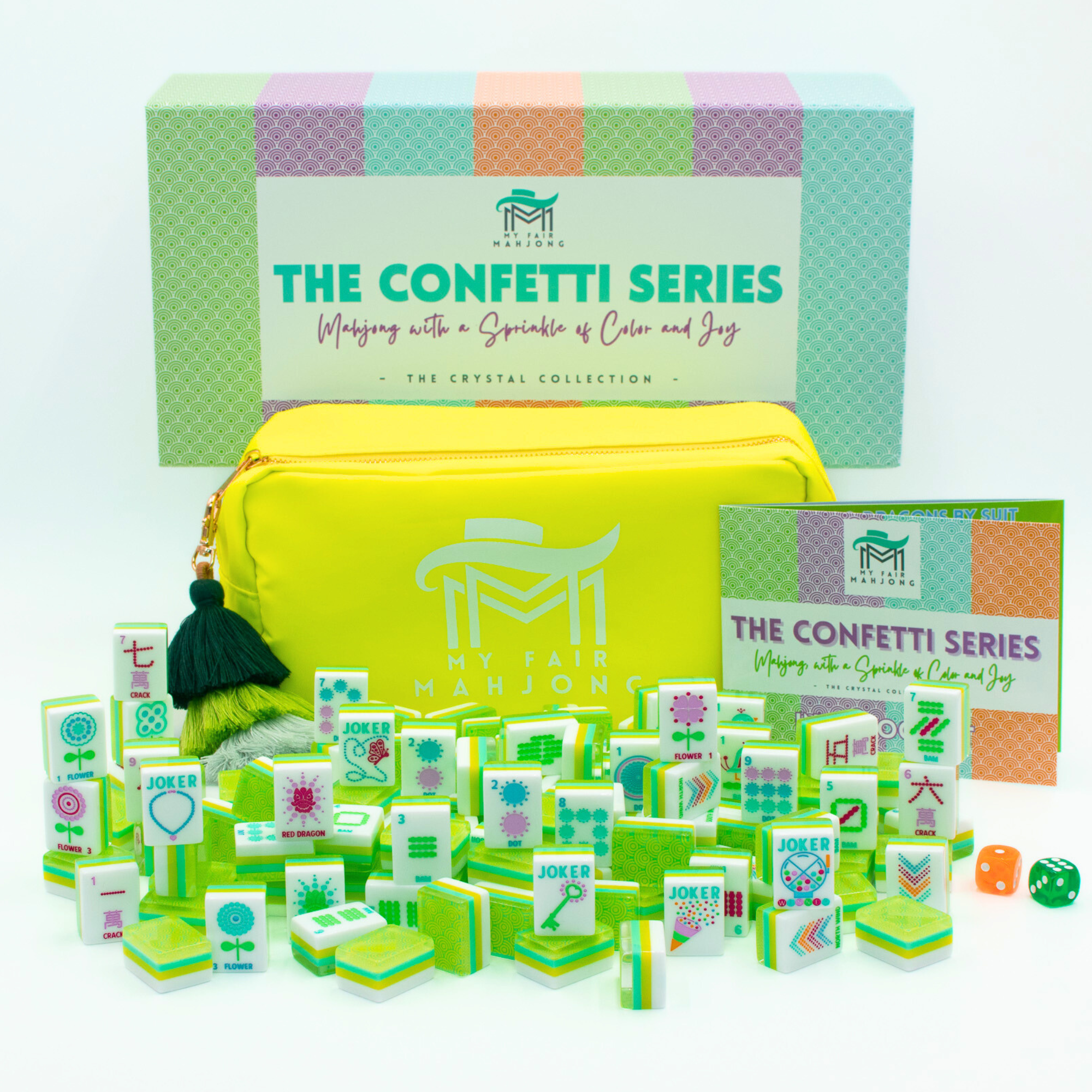 Mahjong Set- Crystal Confetti Lemon-Lime