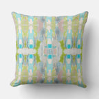 Ava Decorative Abstract Art Throw Pillow Green Blue Mauve: 18x18
