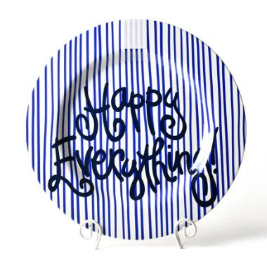 Indigo Skinny Stripe Big Happy Everything Round Platter