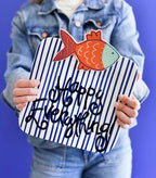 Indigo Skinny Stripe Mini Happy Everything Platter