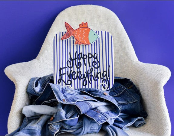 Indigo Skinny Stripe Mini Happy Everything Platter
